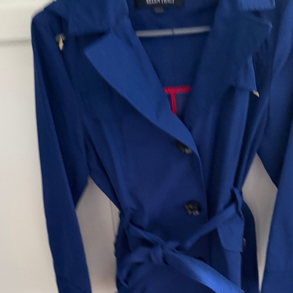Ellen Tracy Women's Royal Blue Trench Rain Coat - Picture 3 of 7